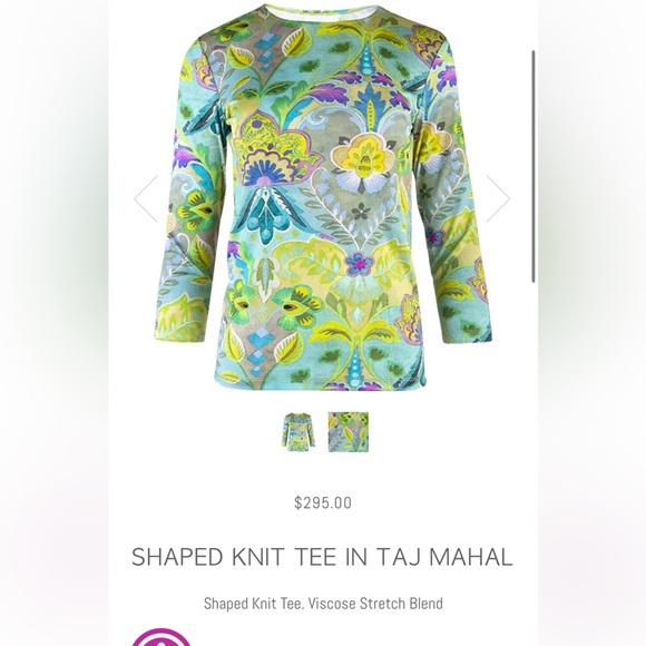 Leggiadro Shaped Knit Tee Taj Majal Print Excellent Ret. $295. Size 2 / US 4-6 - Picture 8 of 9